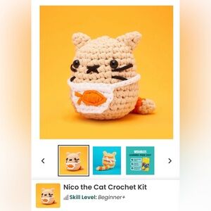 The Woobles Nico Cat Beginner Crotchet Amigurumi Kit Learn To Crotchet